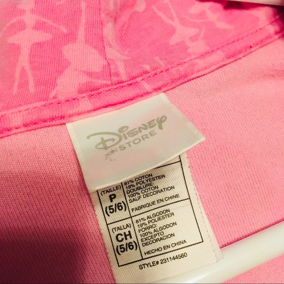 Disney Store Pink Zipper Hoodie Sz 5-6 - Picture 6 of 7